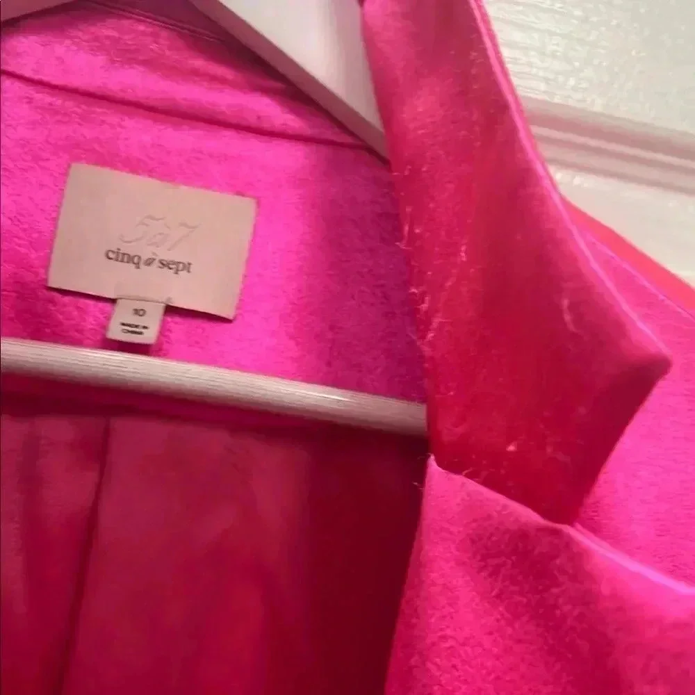 Cinq a sept Women's Pink Satin Blazer - Picture 2 of 16